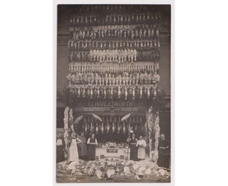 Postcard, Staffordshire, C. Charlesworth Fish, Game &amp; Poultry, RP Shop Front, Worcester Street,  Wolverhampton, good imag