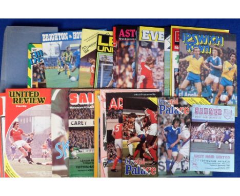 Football, Tottenham Hotspur, complete set of Spurs 1980s away programmes to include Division1, F.A. Cup, Football League Cup 