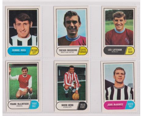 Trade cards, A&amp;BC Gum, Footballers (Football Facts, 117-170) (set, 55 cards including unmarked checklist) (a few with lig