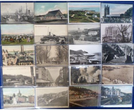 Postcards, a Cornwall (40) and Channel Islands (30) mix of approx. 70 cards, the majority printed cards with good street scen