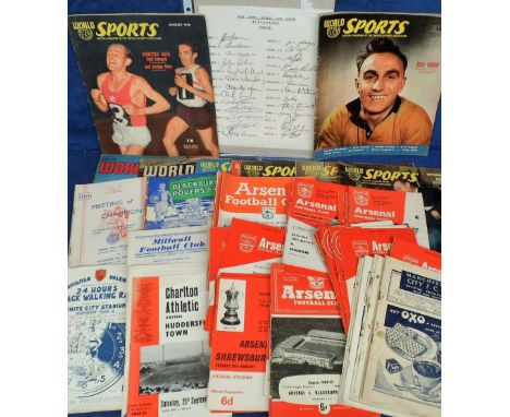 Football programmes, a selection of 1940's to 60's, various clubs inc. Manchester City homes (10), all 1940's, also Arsenal (