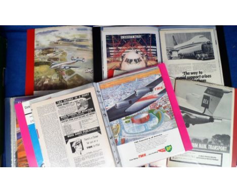 Transport Advertisements, a collection of approx. 170 magazine pages advertising aviation (BOAC, Lockheed, TWA, ESSO, KLM, PA