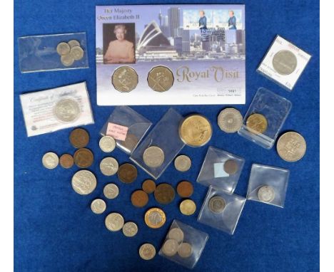 Foreign Coins, approx. 40 assorted coins to include Dutch East Indies 1790, Kreuzer 1822, East India Company One Quarter Anna