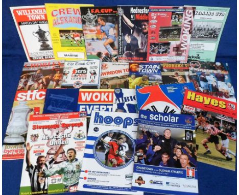 Football programmes &amp; tickets, a collection of 60+ League v Non-League FA Cup ties 1960's onwards including Watford v Poo