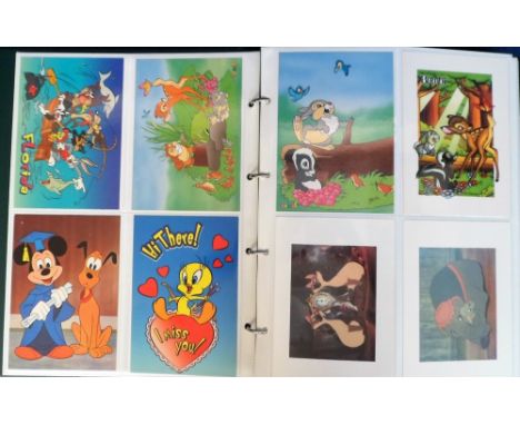 Postcards, Walt Disney, a collection of approx. 360 modern cards in 2 folders, mainly Disney related inc. film adverts, Micke