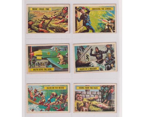 Trade cards, A&amp;BC Gum, Battle Cards (set, 73 cards) (some with light gum marking to backs, checklist unmarked, gen gd) 