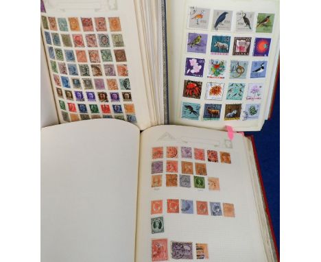Stamps, collection of GB and world stamps, including Poland, Portugal, Mexico and Italy, housed in 3 vintage albums. 100s