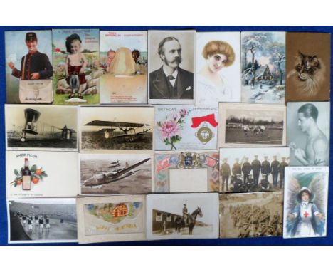 Postcards, a mixed subject collection of approx. 180 cards inc. Cricket (Stanley McCabe NSW), Politian (Balfour), adverts, pu