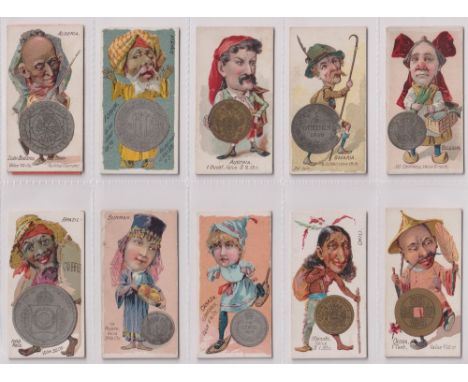 Cigarette cards, USA, Duke's, Coins of All Nations (set, 50 cards) (some slight age toning, light staining to a few backs, ge