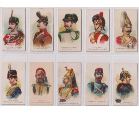 Cigarette cards, USA, ATC, Military Uniforms 'A' (set, 25 cards) (most with toning or light staining to backs, 2 with ink num