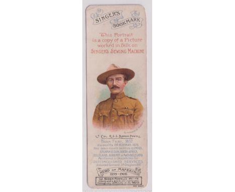 Trade card, Singer, Bookmark, Lt. Col. R.S.S. Baden-Powell (gd) (1)