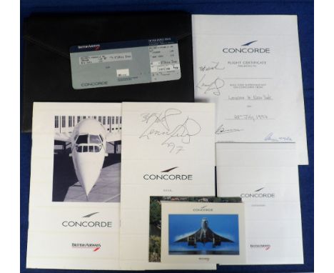 Boxing / Aviation, Concorde wallet previously belonging to Lennox Lewis for flight to New York from London 28th July 1997. In