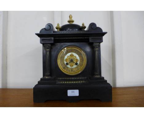 A 19th Century French Marti &amp; Cie. Belge noir mantel clock 