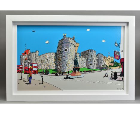 DYLAN IZAAK (BRITISH CONTEMPORARY) 'QUEEN OF THE CASTLE', a limited edition print of Windsor Castle 69/95, signed bottom righ