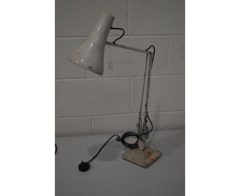 GEORGE CARWARDINE FOR HERBERT TERRY, a distressed white desk lamp (sd)