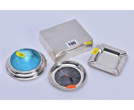 AN ELIZABETH II SILVER RECTANGULAR CIGARETTE BOX, engine turned cover, presentation inscription 'BEN SAYERS STRATHCLYDE HOTEL