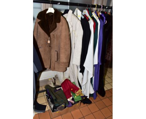 VARIOUS RELIGIOUS AND THEATRICAL CLOTHING, VARIOUS SHOES, BOOTS ETC, to include 'The Dark Angel' velvet cloak (s/m), a half c