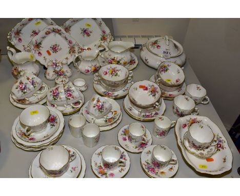 ROYAL CROWN DERBY 'DERBY POSIES' TEA WARES ETC, to include coffee cans and saucers, tea cups and saucers, twin handled soup b