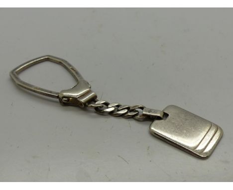 Italian silver keyring. UK P&amp;P Group 1 (£16+VAT for the first lot and £2+VAT for subsequent lots) 