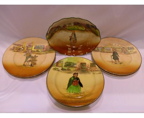 Mixed Royal Doulton series ware in the Shakespeare series, no cracks or chips, D: 27 cm. UK P&amp;P Group 3 (£30+VAT for the 