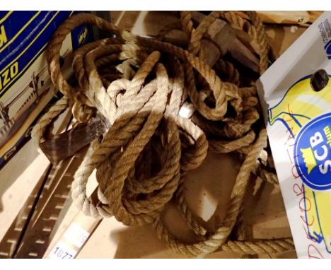 Pick axe and a length of tow rope. Not available for in-house P&amp;P 