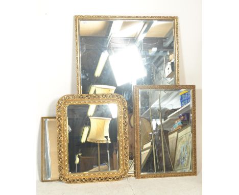 A group of contemporary antique style wall mirrors, each with gilt frames and of varying sizes.&nbsp; Largest item measures 1