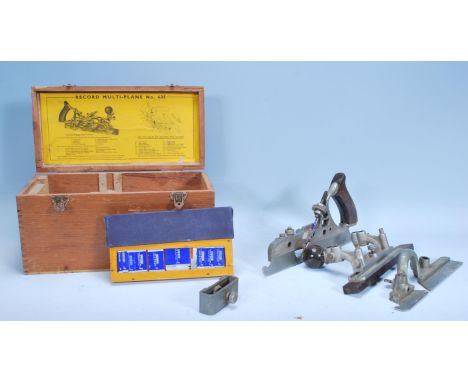 A vintage 20th Century Record Tools 'Record Multi-Plane No. 405' in original wooden case with paper label to underside of the