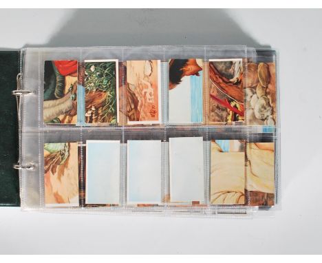 A collection of vintage 20th Century full sets of Wills cigarette trade cards within plastic sleeves within an album. Sets in