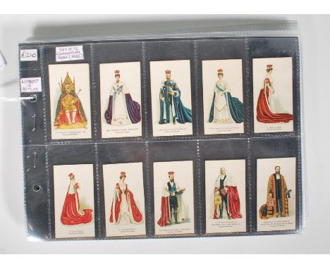 A collection of vintage 20th Century full sets of cigarette trade cards from makers Lambert &amp; Butler May Blossom and Edwa
