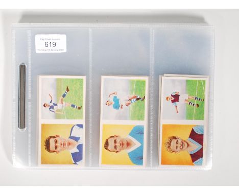 A set of forty eight (48) Chix Footballers Portrait &amp; Action trade cards within plastic sleeves.&nbsp;&nbsp;