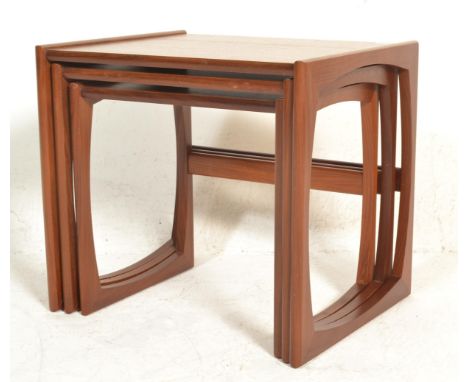 Victor B. Wilkins - G Plan - Quadrille - A 1970's retro vintage teak wood graduating nest of tables. The tables having angula