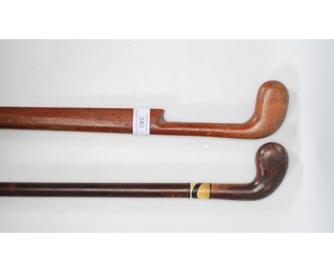 Two early 20th Century Sunday / Sabbath walking stick canes design with knob handles which can also double as the head of gol