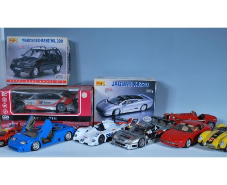 A mixed collection of&nbsp;precision diecast 1:18 scale model cars to include four Burago examples Alfa Romeo 2300 Monza, Bug