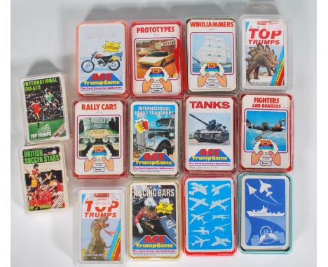 A collection of original retro 1970's Top Trump card sets to include Tanks, Windjammers Series 2, Dinosaurs I, International 