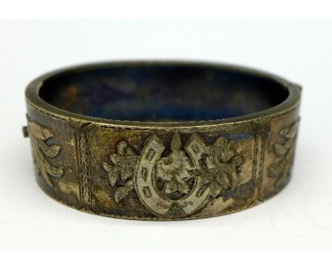 A Victorian silver bangle, Birmingham 1886