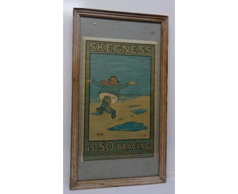 Skegness is SO bracing, an original lithograph, framed 31cm x 48.5cm