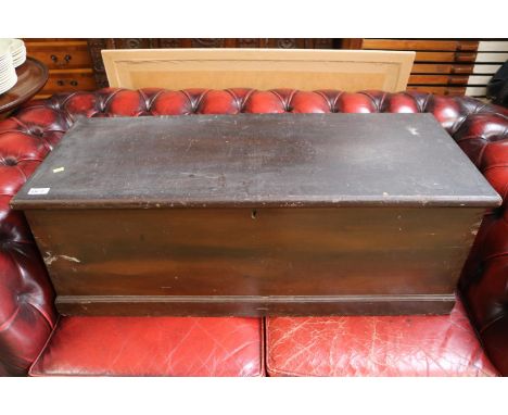 Large early 20th century stained pine tool chest.