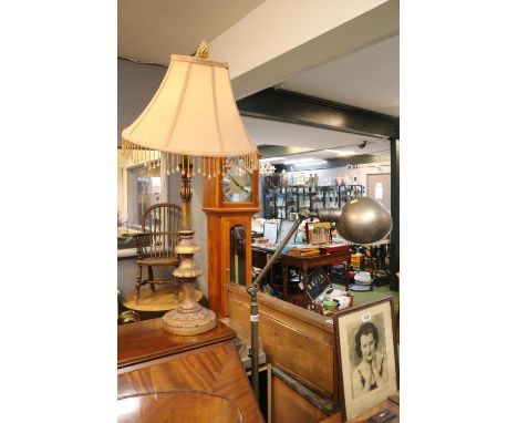 Gilt Gesso table lamp and a Metal adjustable floor standing Lamp 