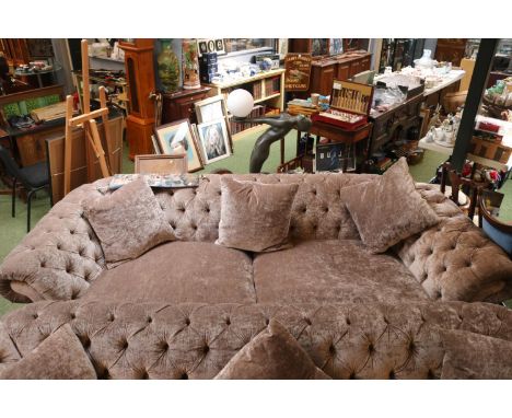 Very Large Velour Chesterfield button back sofa 275cm in Length 