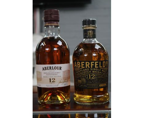 Cased Aberfeldy Highland Single Malt Scotch Whisky 12 Year and Aberlour Highland 12 Year 