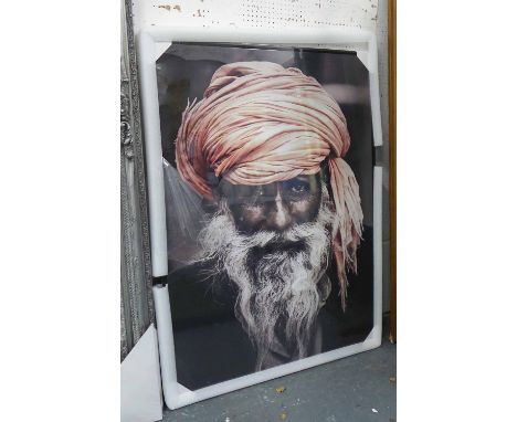 PORTRAIT OF AN INDIAN GENTLEMAN, contemporary school photo, 145cm x 105cm. 