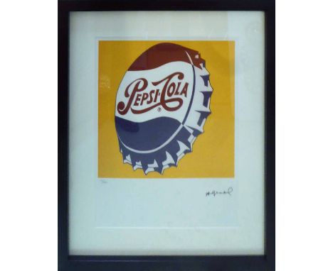 ANDY WARHOL 'Pepsi Cola Yellow', lithograph, numbered 35 / 100 by Leo Castelli Gallery, Edited by Georges Israel (blind-embos