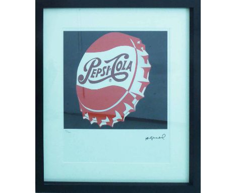 ANDY WARHOL 'Pepsi Cola Black', lithograph, numbered 55 / 100 by Leo Castelli Gallery, Edited by Georges Israel (blind-emboss