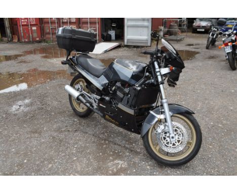 A 1990 KAWASAKI GPZ900 MOTORCYCLE in black with a 908cc petrol engine, six speed gearbox, V5C present, first registered 26/10