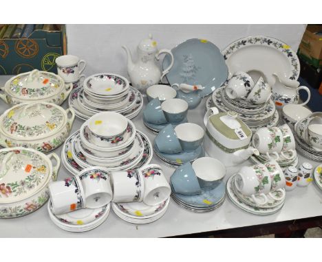 A COLLECTION OF ROYAL DOULTON TABLEWARE, comprising 'Stratford' D6196 three covered tureens, (3)'Autumn's Glory' LS1086, six 