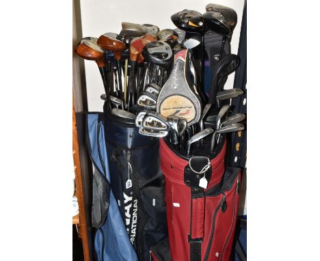THREE BAGS OF GOLF CLUBS to include ten Donnay 'Evolution' series clubs, nine Confidence 'Visa III' series clubs, eight Dunlo