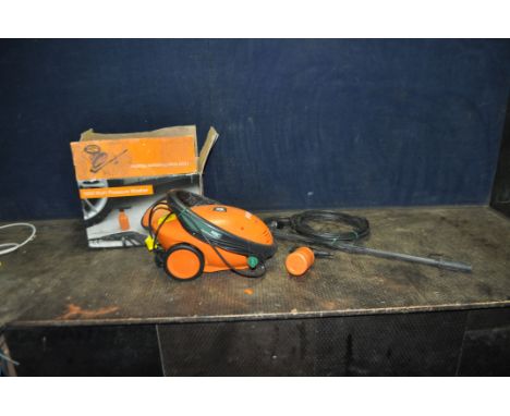 A RAC PRESSURE WASHER, with lance, one nozzle, soap attachment and original box (PAT pass and working)