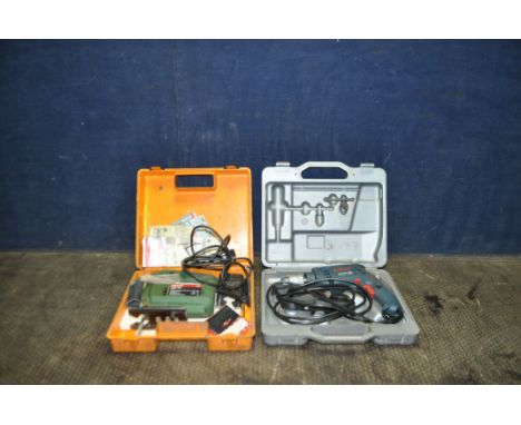TWO BOSCH POWER TOOLS comprising of a cased professional GSB 13RE drill and a cased PST48 jigsaw (both PAT pass and working) 
