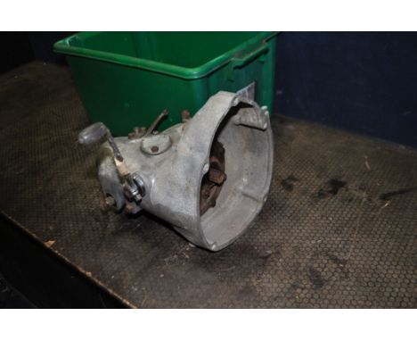 A 1957 SUNBEAM MOTORCYCLE GEARBOX embossed with number 89 33002 and stamped F7411 to underside and S8-7272 to one side (unkno