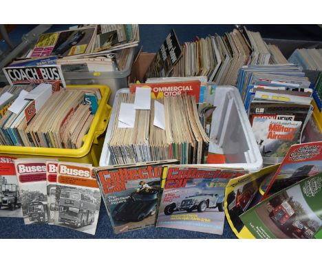 SEVEN BOXES OF VINTAGE MAGAZINES, approximately three hundred, various subjects to include classic cars, motor sports, aircra